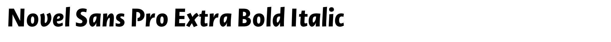 Novel Sans Pro Extra Bold Italic image